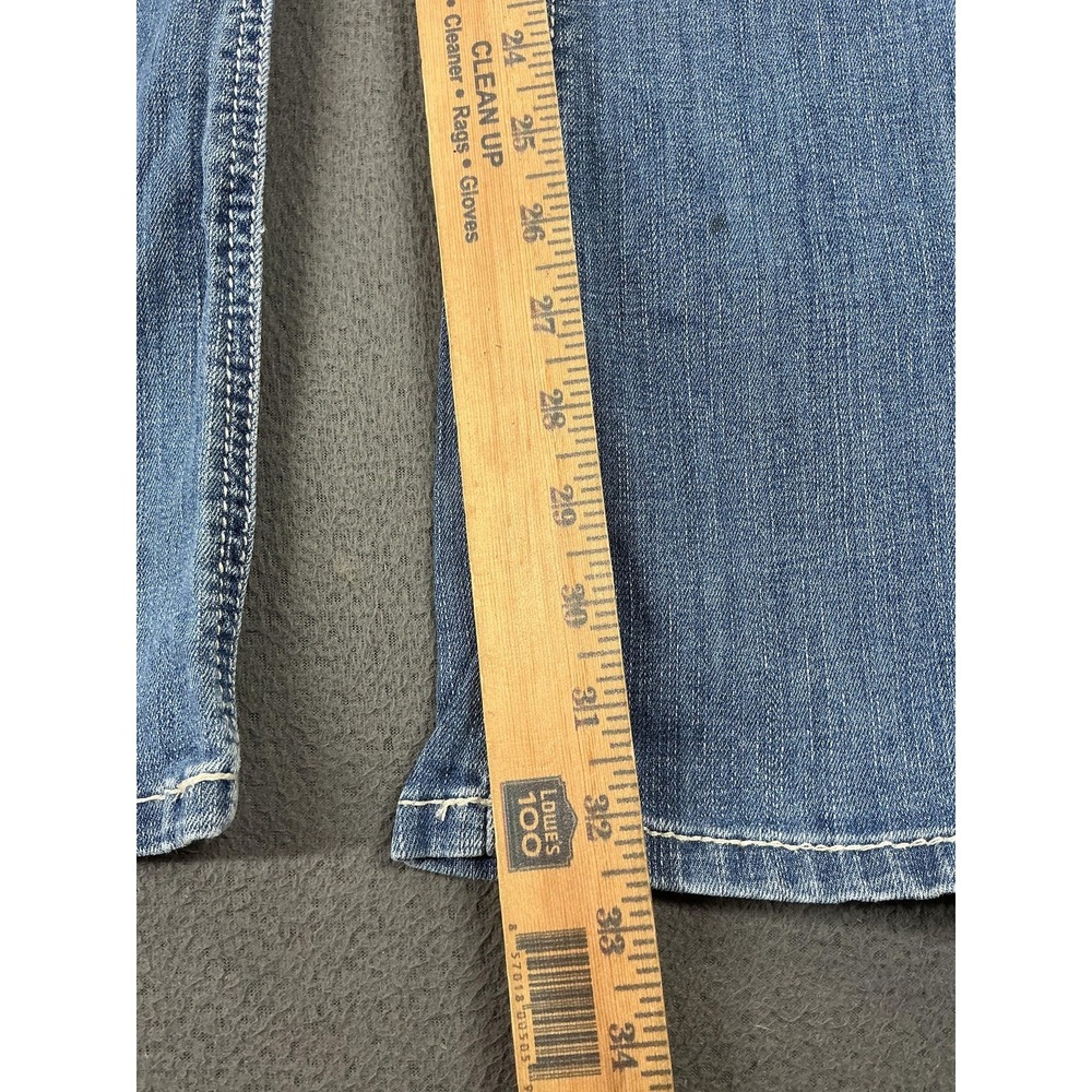 Ariat Jeans Womens 31R Blue Medium Wash Bootcut Relaxed Real Denim Paisley Waist - Picture 3 of 12